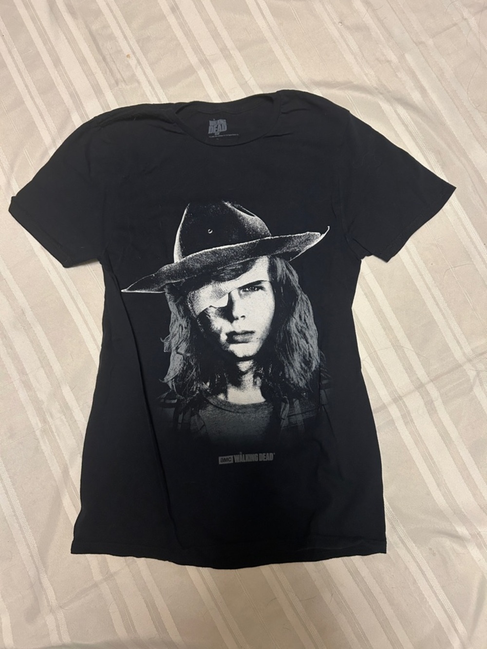 The Walking Dead Black Graphic Tee - Carl Grimes Portrait